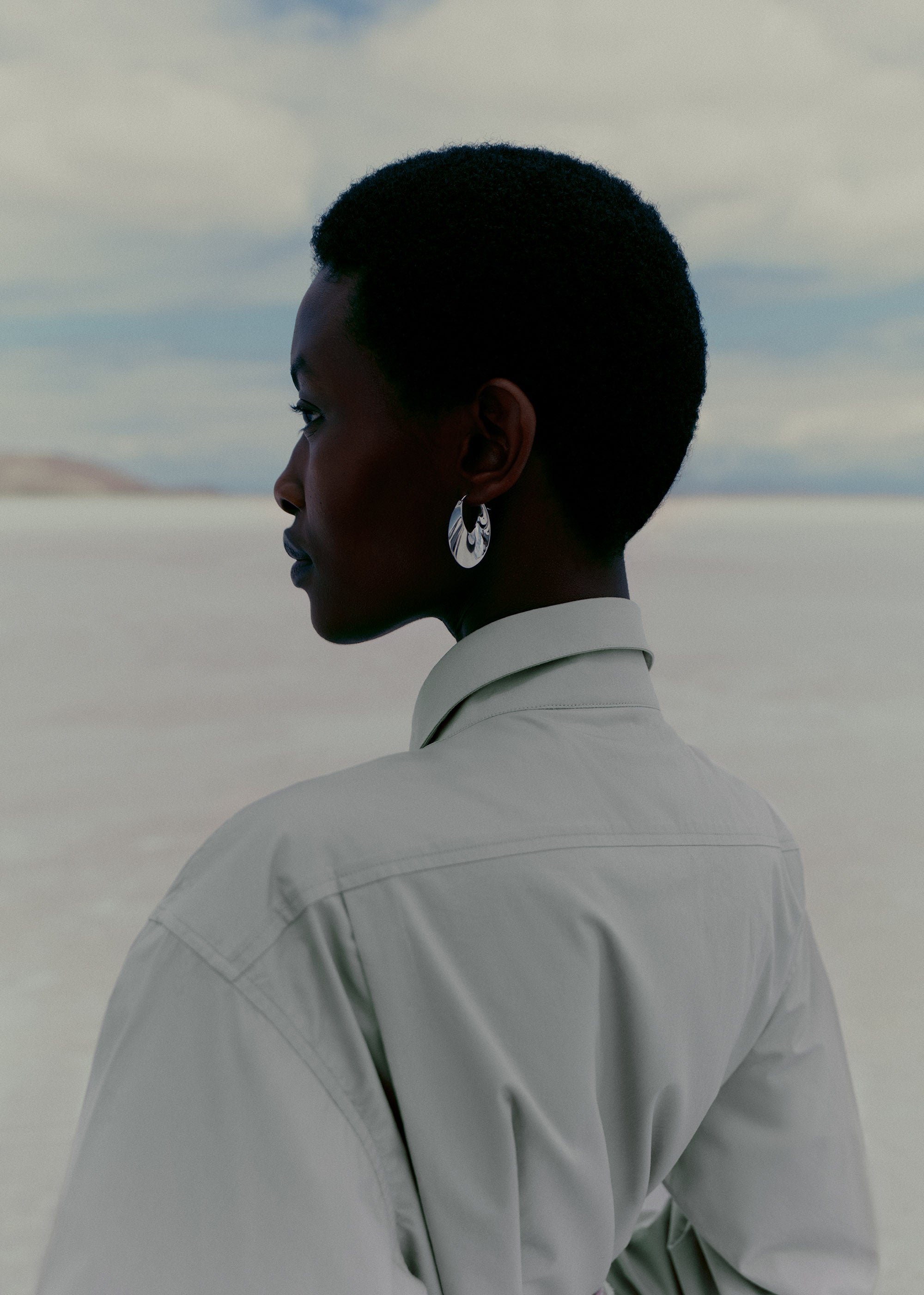 Éole Slim Hoop Earrings - Silver in rhodium plated brass