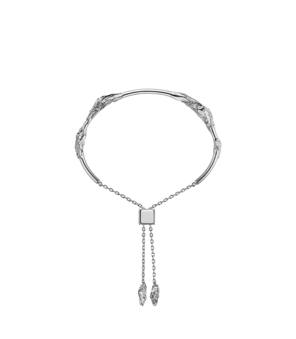 Eroz Bangle - Silver in rhodium plated brass