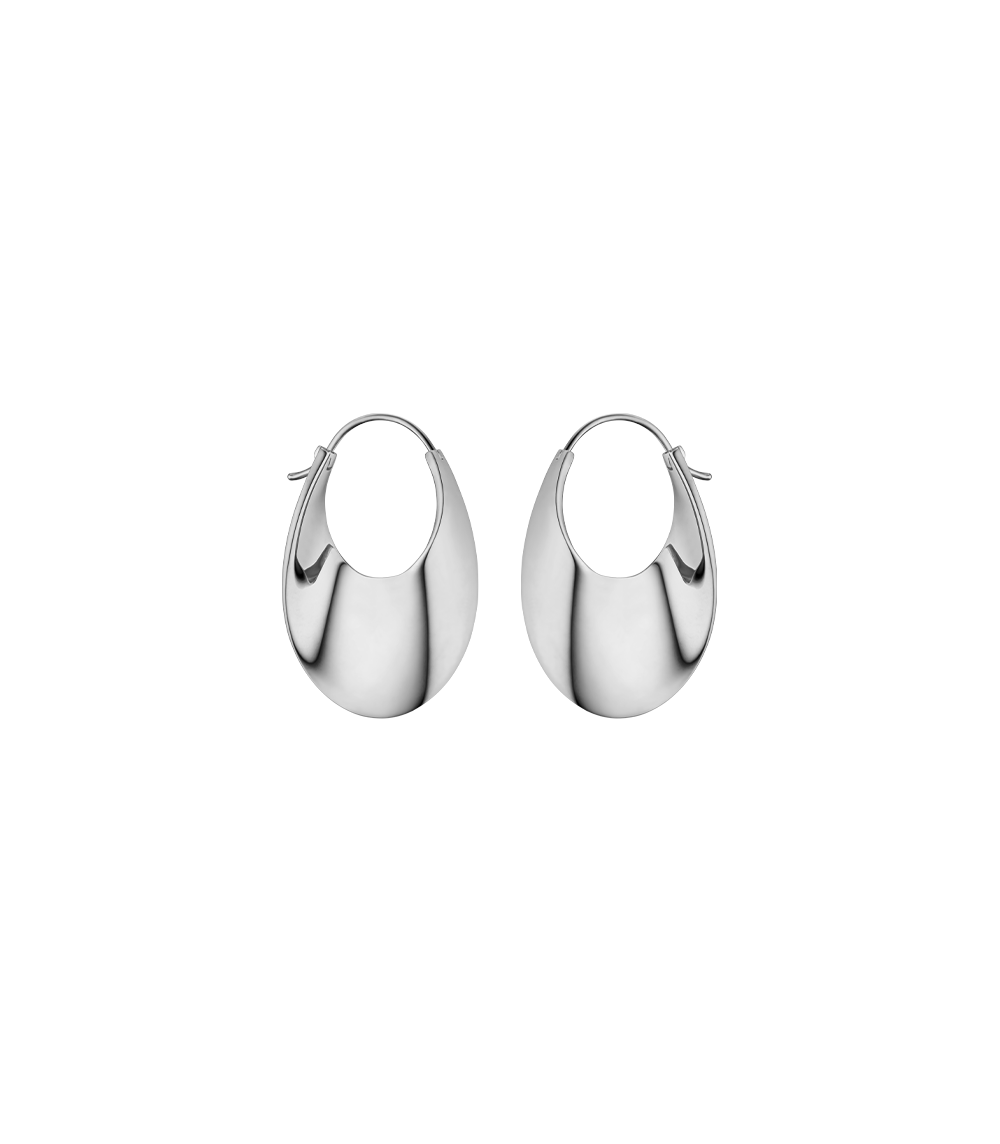 Éole Slim Hoop Earrings - Silver in rhodium plated brass
